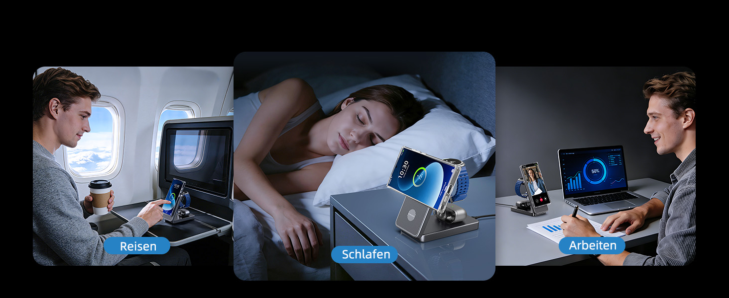 Бездротова зарядка 3-в-1 MagSafe для Samsung Galaxy S25 Ultra та інших моделей, з підтримкою годинників та навушників