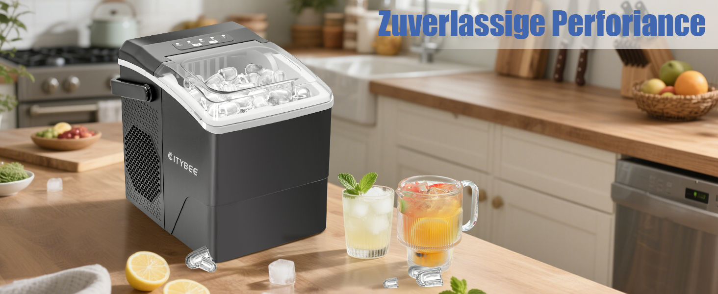 Машина для приготування кубиків льоду Klein - 2 розміри, 9 кубиків за 6 хвилин, портативна, для офісу, кемпінгу та вечірок (чорний)