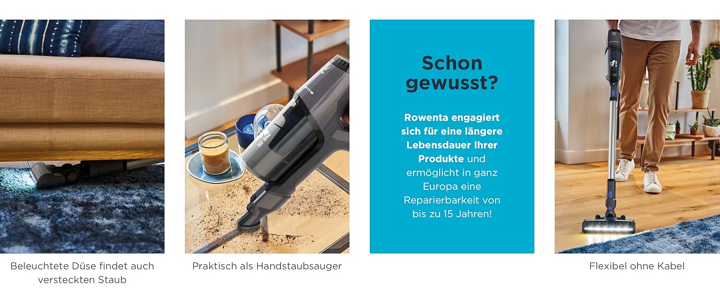 Пилсос Rowenta X-Pert 3.60 бездротовий акумуляторний вертикальний, сірий-блакитний, RH6921