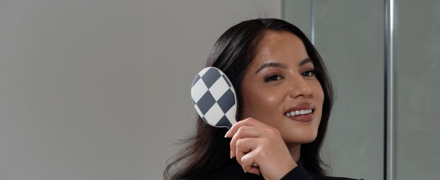 FRAMAR Щітка для волосся без заплутування - для довгих волосся, дамська, для мокрого волосся, розпушувач, антизаплутування, для кучерявого волосся (в клітинку)