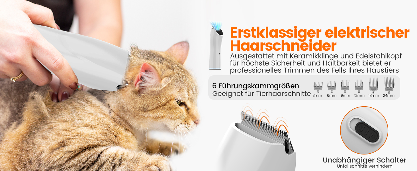 Машина для стрижки собак AIRROBO PG10 з пилососом 12000 Pa, щітка для собак, видалення шерсті для собак і котів, тиха машинка для стрижки з набором інструментів, чорний контейнер 1.4L