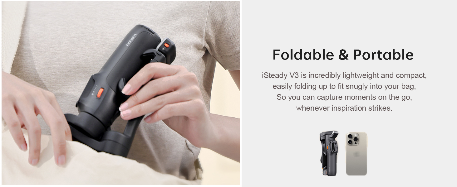 Hohem iSteady V3 – Стабілізатор для смартфона з AI-трекером, магнітним світлом та пультом ДУ