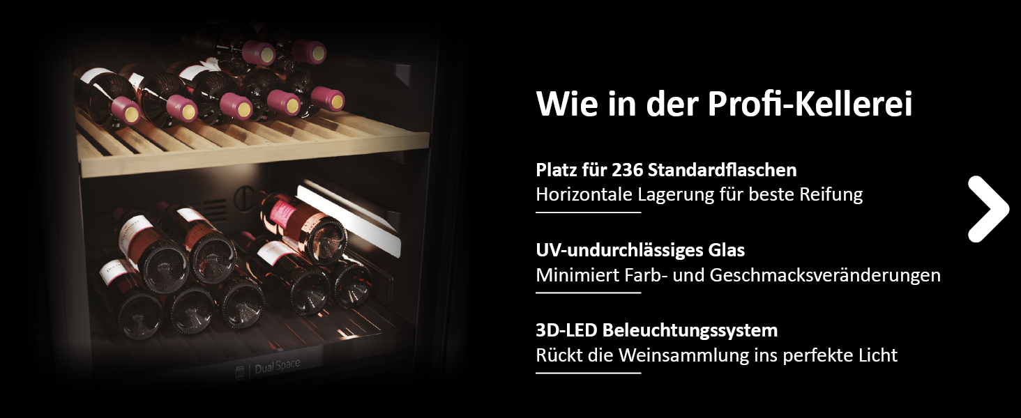 Haier 34 Bottle Wine Refrigerator - 2 Zone Wine Cooler with UV Glass Door, Wooden Shelves, Wi-Fi & Touch Display, Vibration-Free Storage