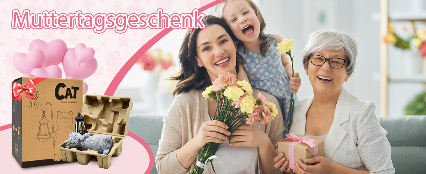 Сонячна фігурка кішки для саду Yeomoo з ліхтарем, водостійка декорація для двору, балкона, тераси, подарунок для жінок і чоловіків, сіра