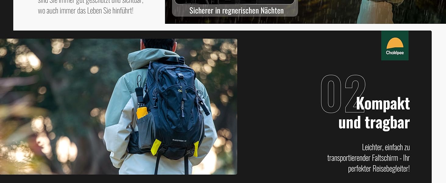 Чакіпі Регульований парасолька великого розміру, стійкий до сильного вітру, з відбиваючим покриттям, для чоловіків та жінок – автоматичний парасолька-тростина, компактний, для подорожей, чорний, покриття 210T, діаметр 106 см