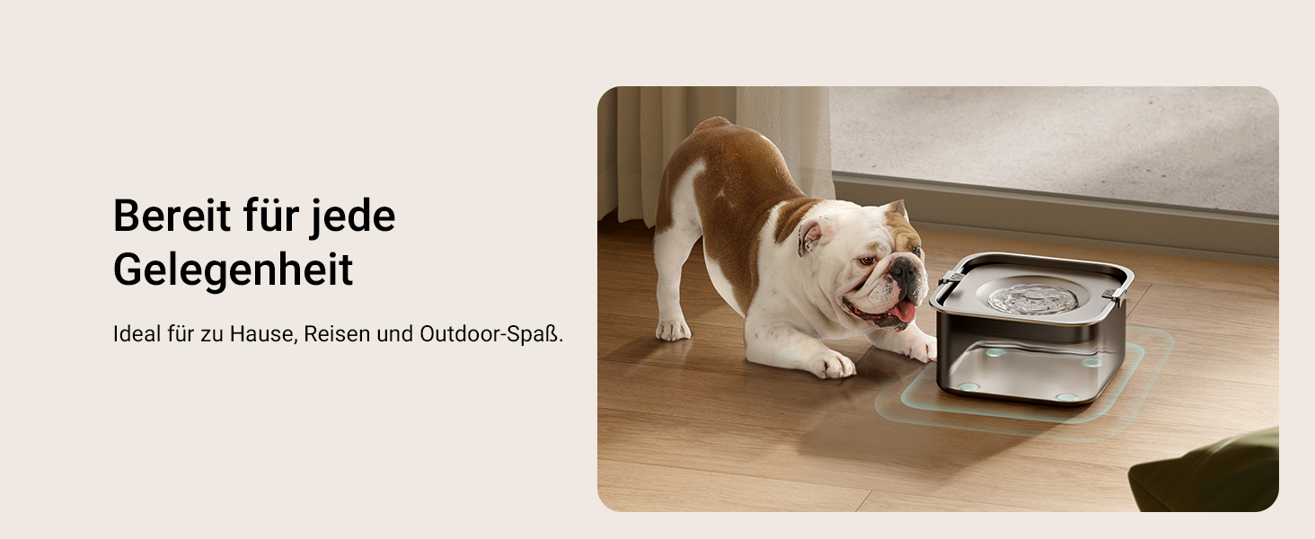 Миска для собак DownyPaws без облизування, 3L, з нержавіючої сталі 304, чорна. Запобігає розбризкуванню, підходить для дому та вулиці, зберігає чистоту.