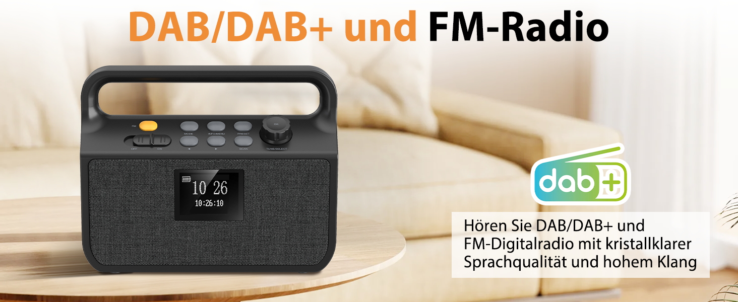 Портативний Bluetooth радіоприймач з DAB/FM, потужний Power Bank 20000mAh, TFT-екраном, TF-картою та AUX — універсальне аварійне радіо для кемпінгу та відпочинку на природі
