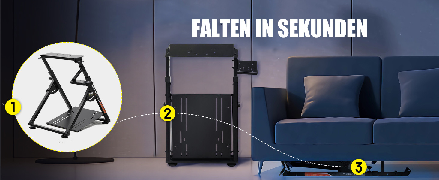 Ігровий стійка-держак для керма GTPLAYER Racing Wheel Stand з кріпленням для КПП V1 V2, регульований нахил, для PS4, Xbox, PC (Помаранчевий)