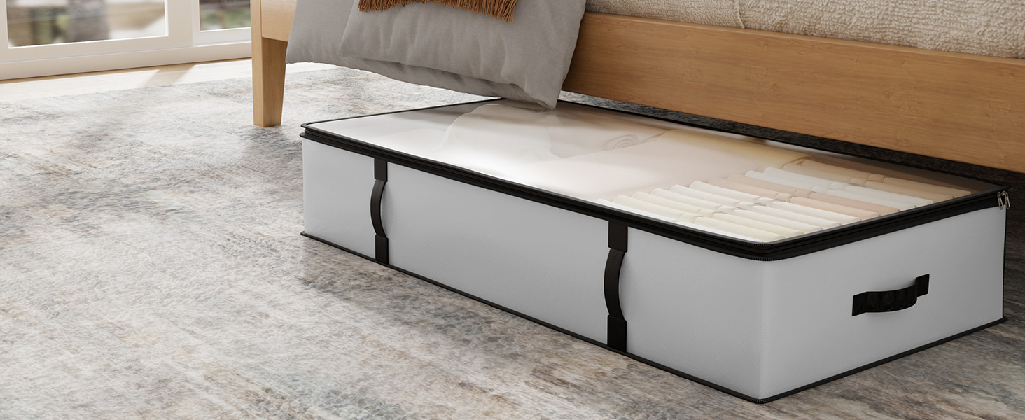 Органайзери для зберігання Oak & Tea 90L 4 шт. для взуття, одягу, під ліжко. Водонепроникні, з прозорою панеллю, 100x50x18 см