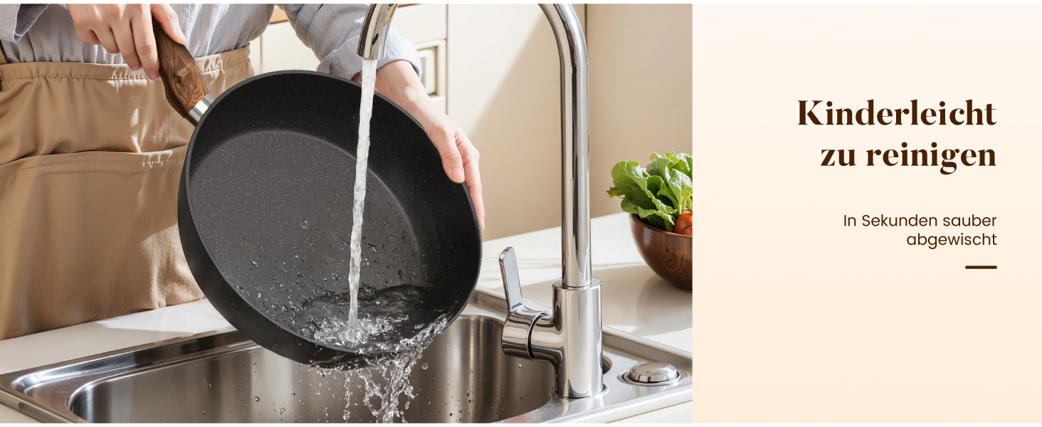 Набір посуду Kitchen Academy для індукційних плит, гранітне покриття, 30 предметів, чорний