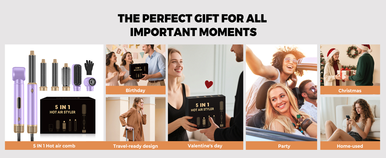 Фен-щітка Pro Airstyler 5 в 1: 1000W, іонізація, 30мм насадка для локонів, сушка, укладка, випрямлення. Violet