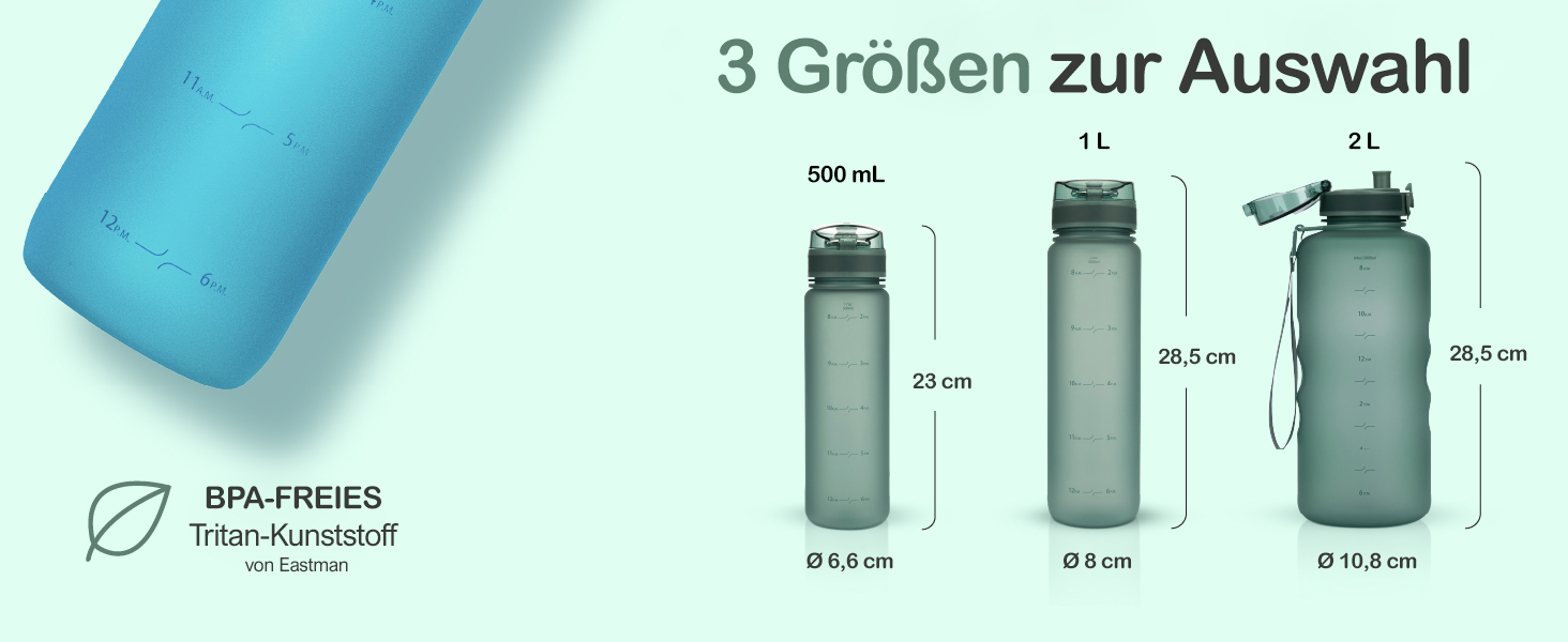 Пляшка для води Hydracy з соломинкою та міткою часу 2л - Сріблясто-сіра - BPA-free, спортивна, герметична, без конденсату