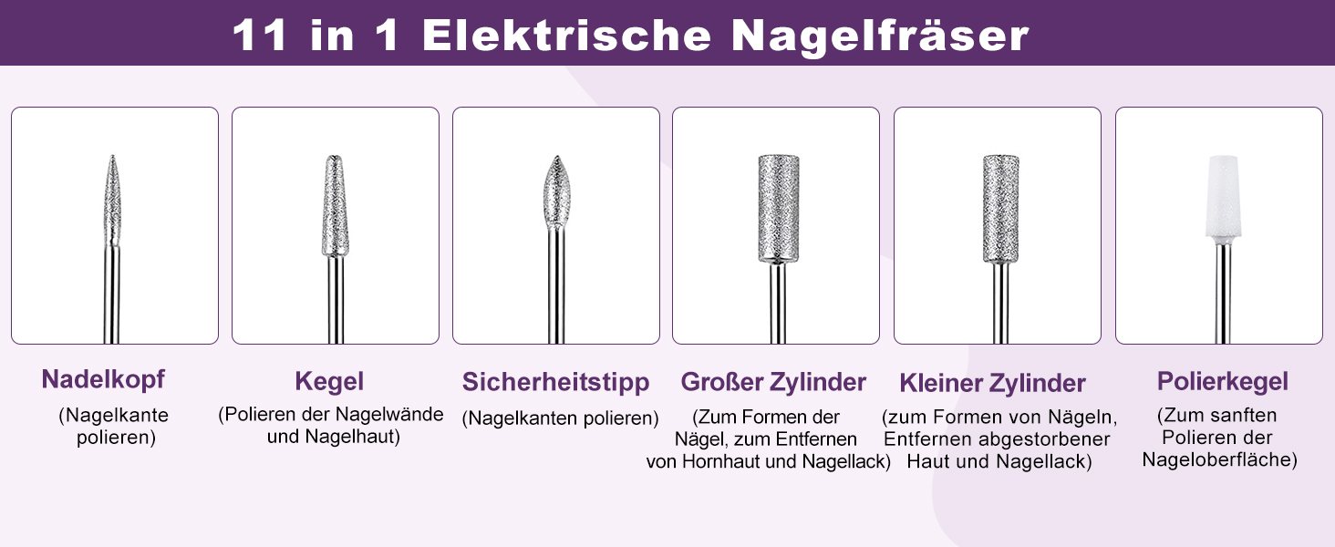 Електричний фрезер для нігтів, 45000 об/хв, професійний манікюрний апарат з LED-дисплеєм, бездротовий набір для манікюру та педикюру