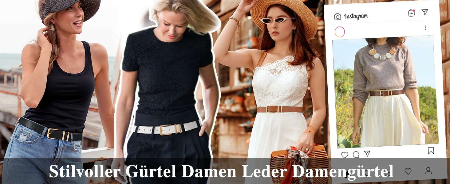 Жіночий шкіряний ремінь JasGood з золотою пряжкою, чорний колір, розмір M (76-90 см)