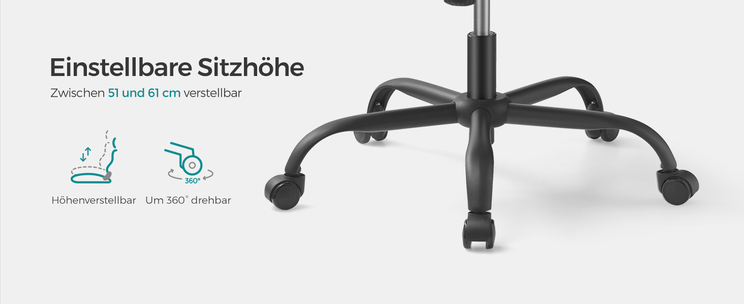 Крісло офісне SONGMICS, крісло для шефа, комп'ютерне крісло, регулювання висоти сидіння, чорне (сіро-чорний)