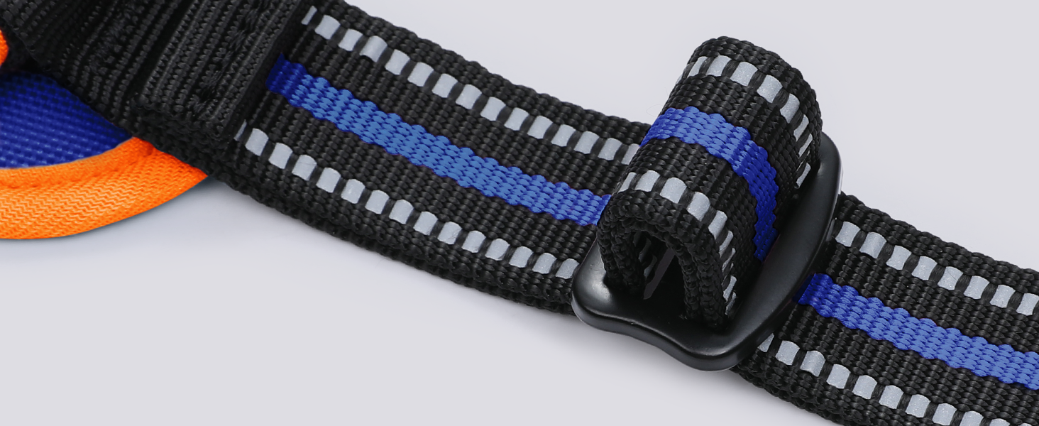 Нашийник для собак Rabbitgoo середнього розміру, анти-тяга, регульований, для великих собак, дихаючий, з світловідбиваючими смугами, безпечне керування, L (Синій+Помаранчевий, XS (1 шт.))