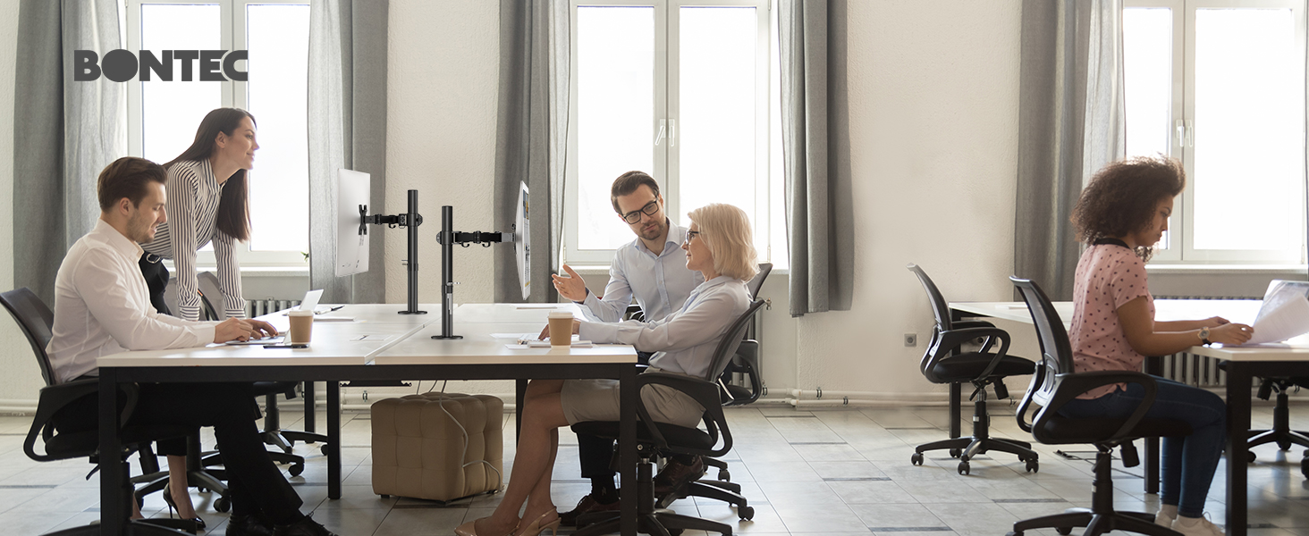 Кріплення для монітора BONTEC, 13-32 дюйми, до 10 кг, регульоване, настільне, VESA 75x75/100x100, чорне