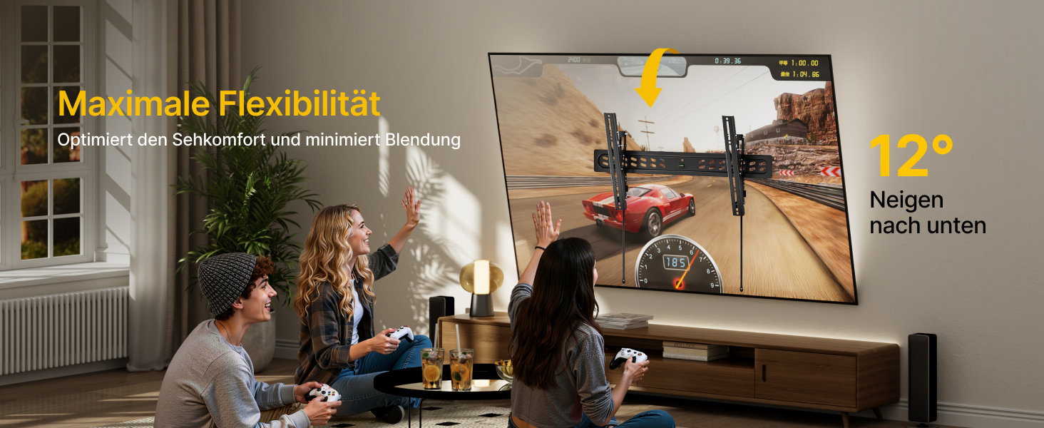 Настінний кронштейн для телевізора monTEK Ultra Slim (43–95 дюймів), нахильний, витримує до 68 кг, VESA до 800x400 мм