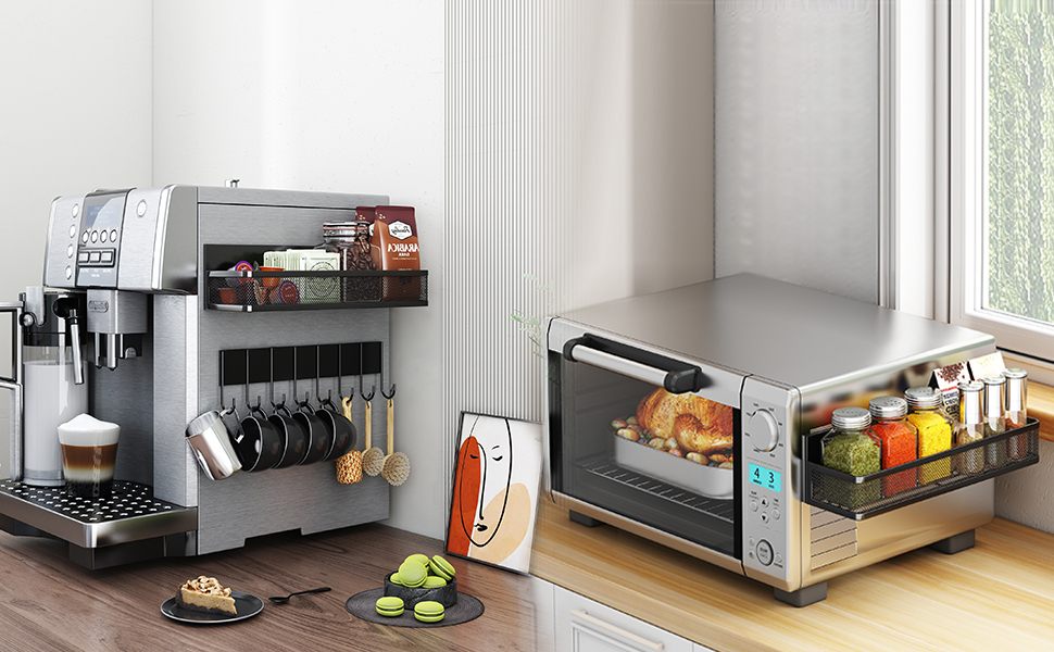 Магнітна полиця для холодильника з 8 гачками, органайзер для кухні (5 шт.)