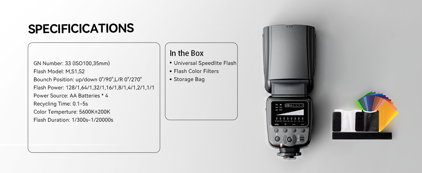 Спалахувач PHOTOOLEX Blitz FK300 для Canon, Nikon, Sony, Panasonic, Olympus, Pentax, Fujifilm, Sigma, Minolta та інші DSLR, цифрових та плівкових камер
