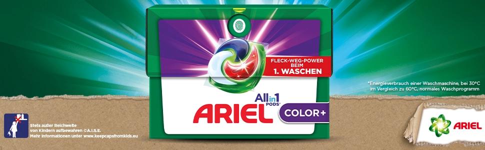 Капсули для прання кольорових речей Ariel All-in-1 PODS Color+, рідкий засіб для прання, 53 шт