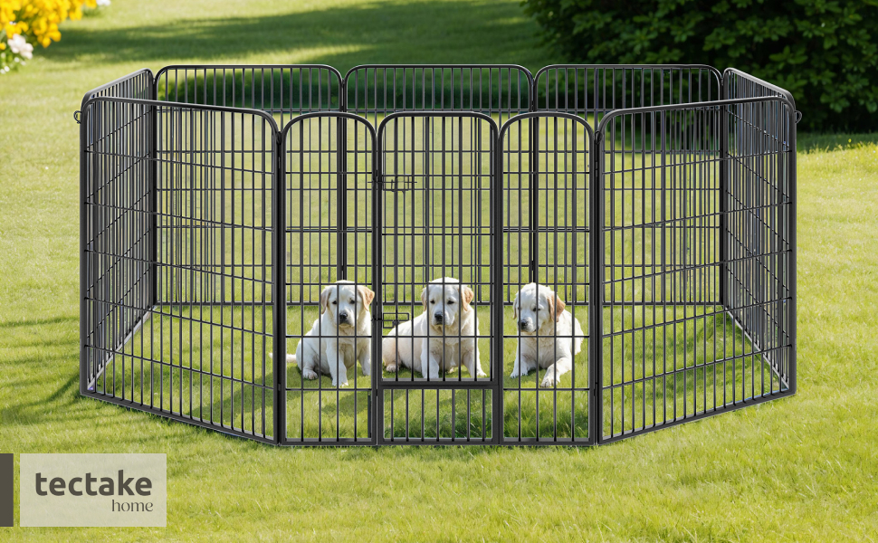 Тектейк вольєр для цуценят, 60 см, 8 грат, чорний - 402502