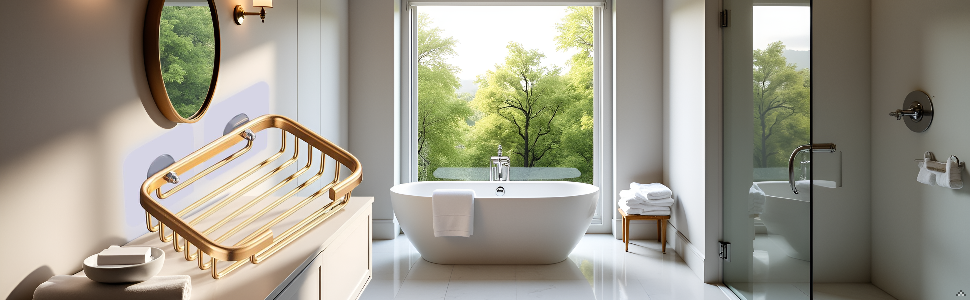 Стильна мильниця для душу з підсвічуванням, самоклеюча, без свердління, для ванної кімнати