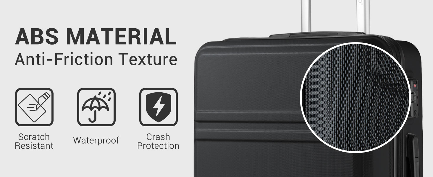 Чемодан KONO 24 дюйми, ABS, з TSA-замком, 4 колеса, 65×44×25.5 см, кремовий