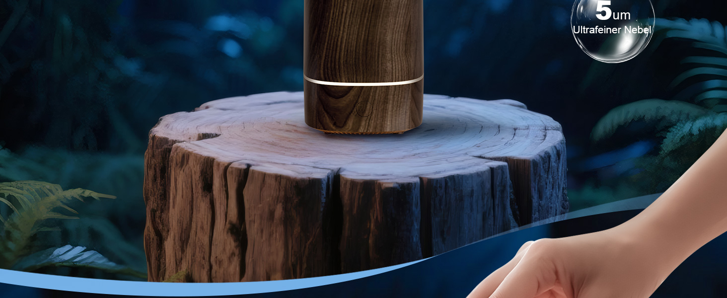 Дифузор для ефірних олій, ультразвуковий, 125 мл, 7 кольорів LED, автовимкнення, для дому та офісу, горіх