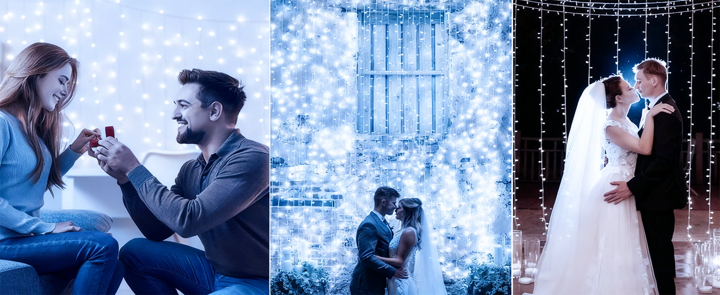 Льодогенератор Joycome 3м x 3м з 300 LED, 8 режимів, вологостійкий, для дому, балкона, вечірки, шматку, теплий білий