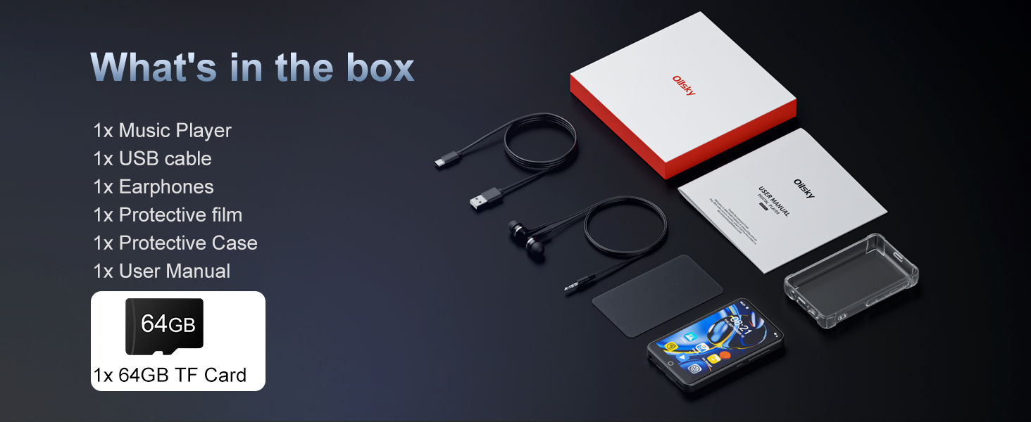 MP3 плеєр Oilsky 80GB з Bluetooth, WiFi та Android 9.0, 4