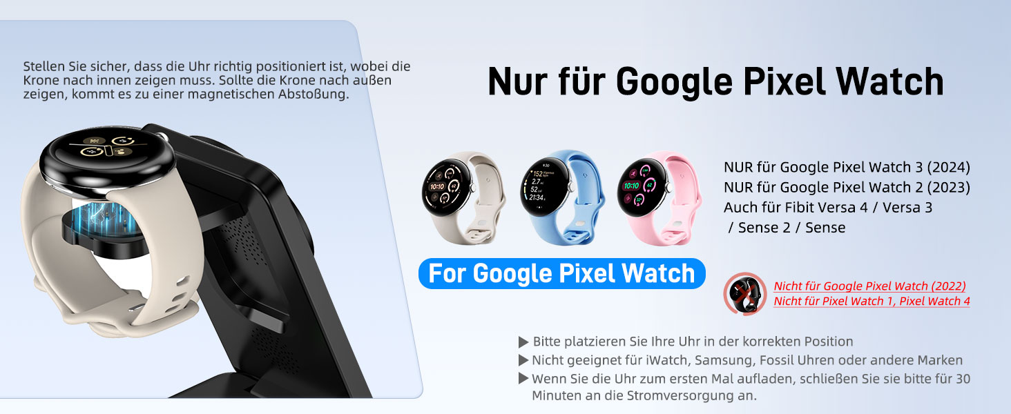 Магнітна зарядна станція 3-в-1 для Google Pixel Watch 3/2, Pixel 10/Pro/XL, 9/Pro/XL та Pixel Buds. Бездротовий зарядний пристрій Magsafe, складаний, для подорожей.