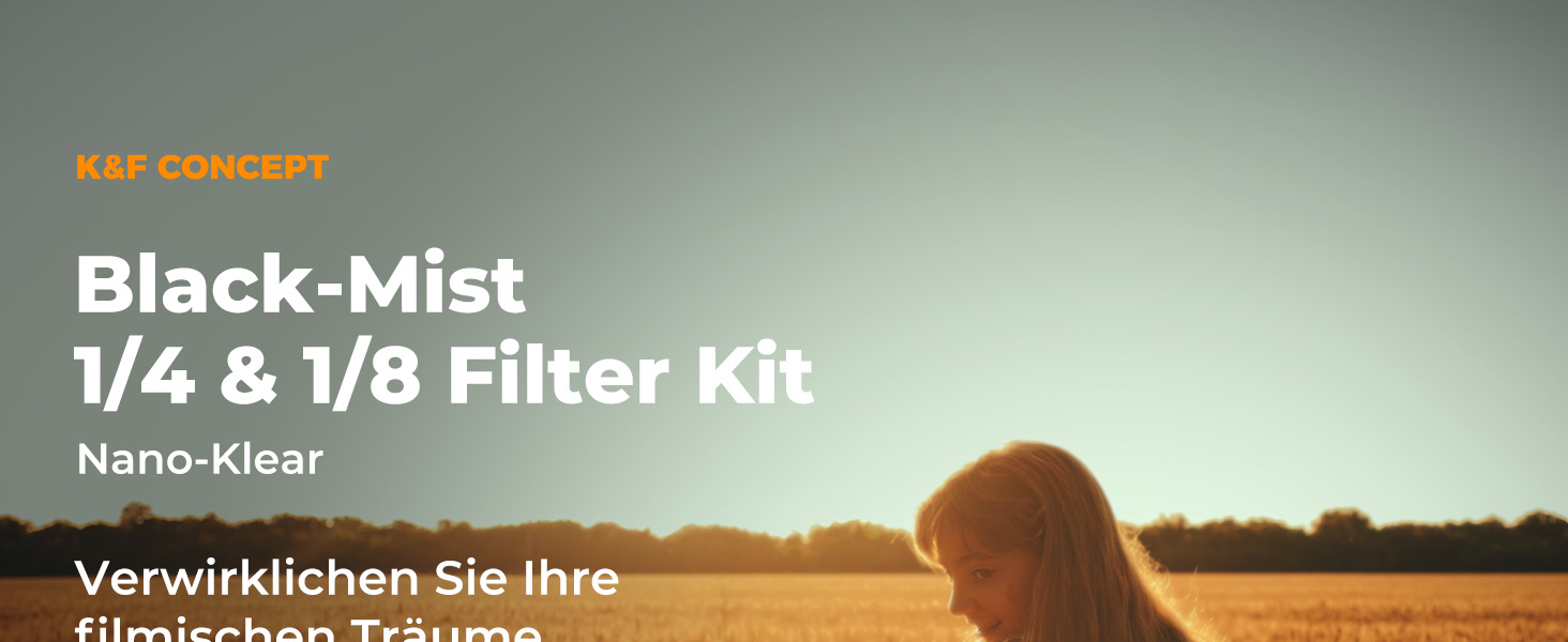 Фільтри K&F Concept Black Mist 1/4 та 1/8, 67mm, Black Promist Filtersets, Nano-Klear (Ефектний фільтр дифузії)