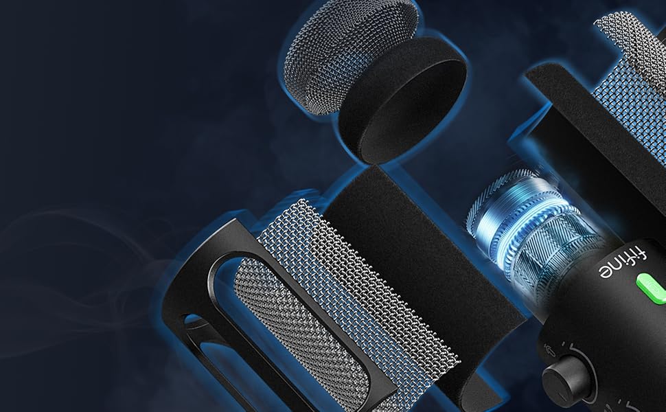 FIFINE AmpliTank 3 - Динамічний XLR мікрофон для студії, подкастів, стрімінгу та запису голосу. Сумісний з мікшерами, ПК та комп'ютерами.