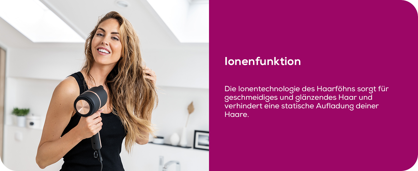 Фен Beurer HC 35 з іонізацією, чорний: потужний, з насадкою, LED-дисплей, для блискучого волосся