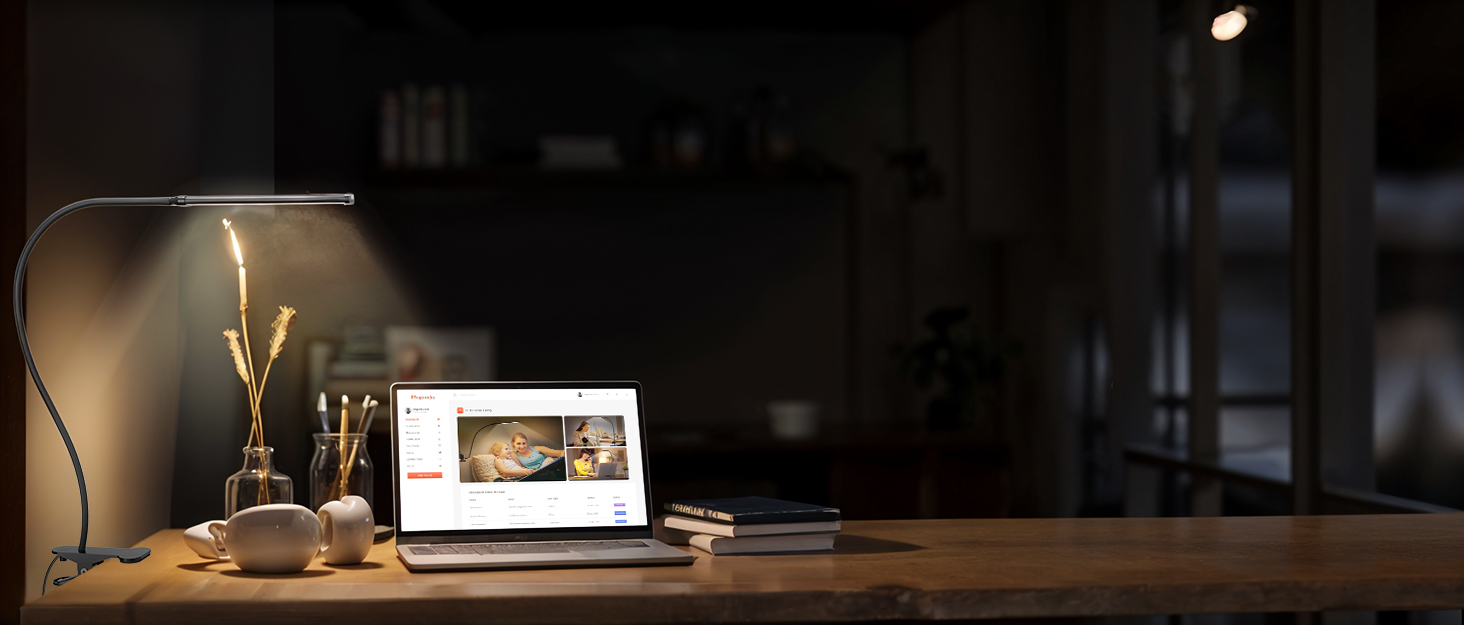 Лампа настільна LED Mojimdo 77 з пультом ДУ, 40 см, 3 кольори, 5 рівнів яскравості, гнучкий штатив, USB-зарядка, чорний