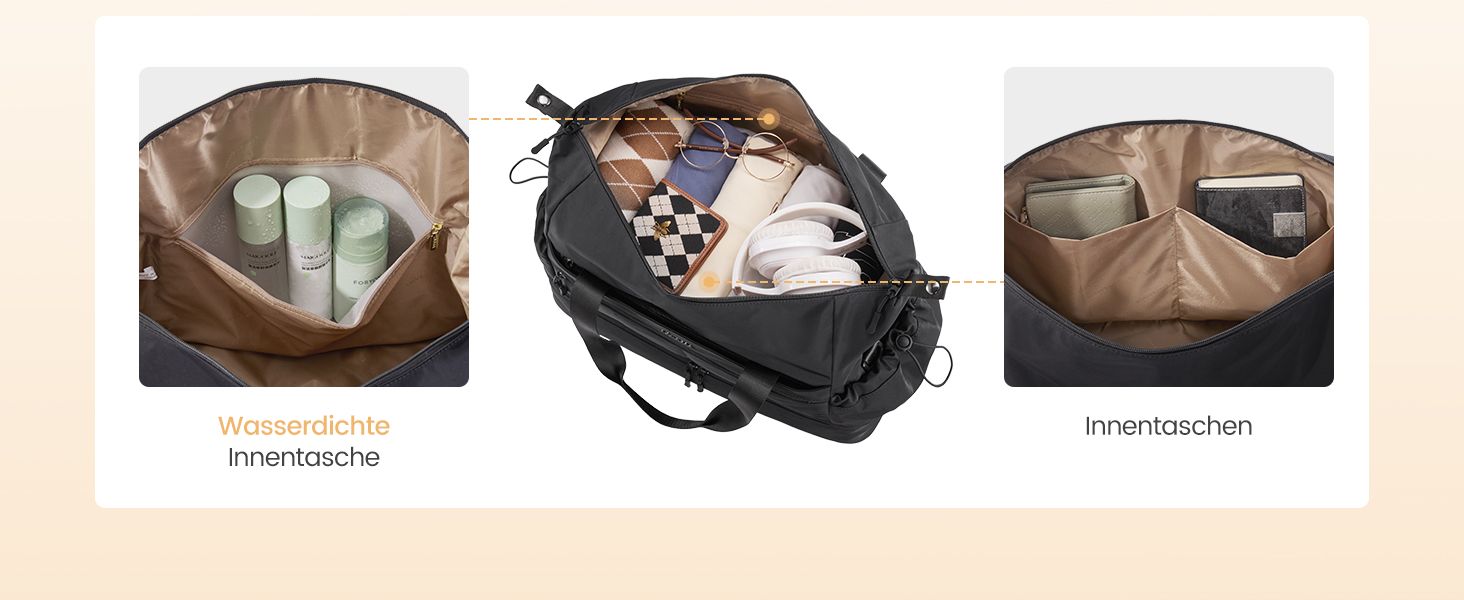 Сумка-валіза LOVEVOOK для жінок, легка клінічна/пологова сумка, спортивна сумка-дуфл, валіза для подорожей, ручна поклажа, водонепроникна з відділенням для взуття, бежева, M-30L