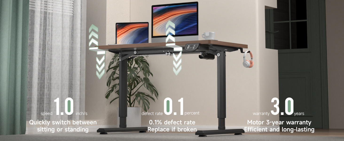 Електричний стіл Dripex з регулюванням висоти, 160x75x(71-117) см, для home office, горіх+чорний