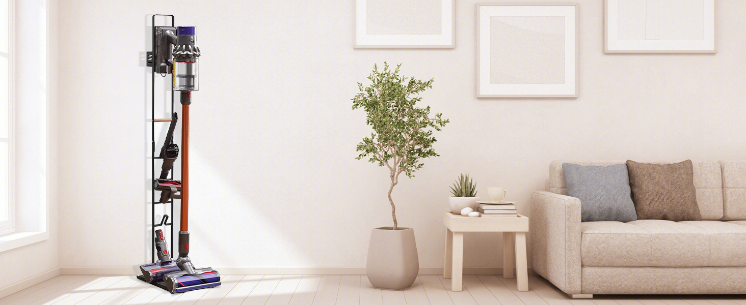 Тримач для пилососа Dyson: V15, V12, V11, V10, V8, V7, V6. Білий/Чорний, для акумуляторних моделей та аксесуарів