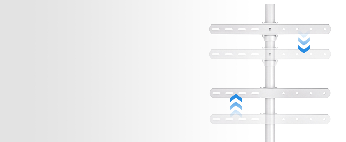 Підставка для телевізора 5Rcom Weiß з 2 полицями 32-65 дюймів, дерев'яна, поворотна, регульована по висоті, VESA 400x400, до 40 кг