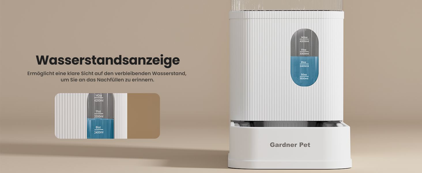 Автоматичний диспенсер води для собак та котів Gardner Pet, годівниця з нержавіючої сталі, велика ємність (8.5л), без електроенергії, BPA-free