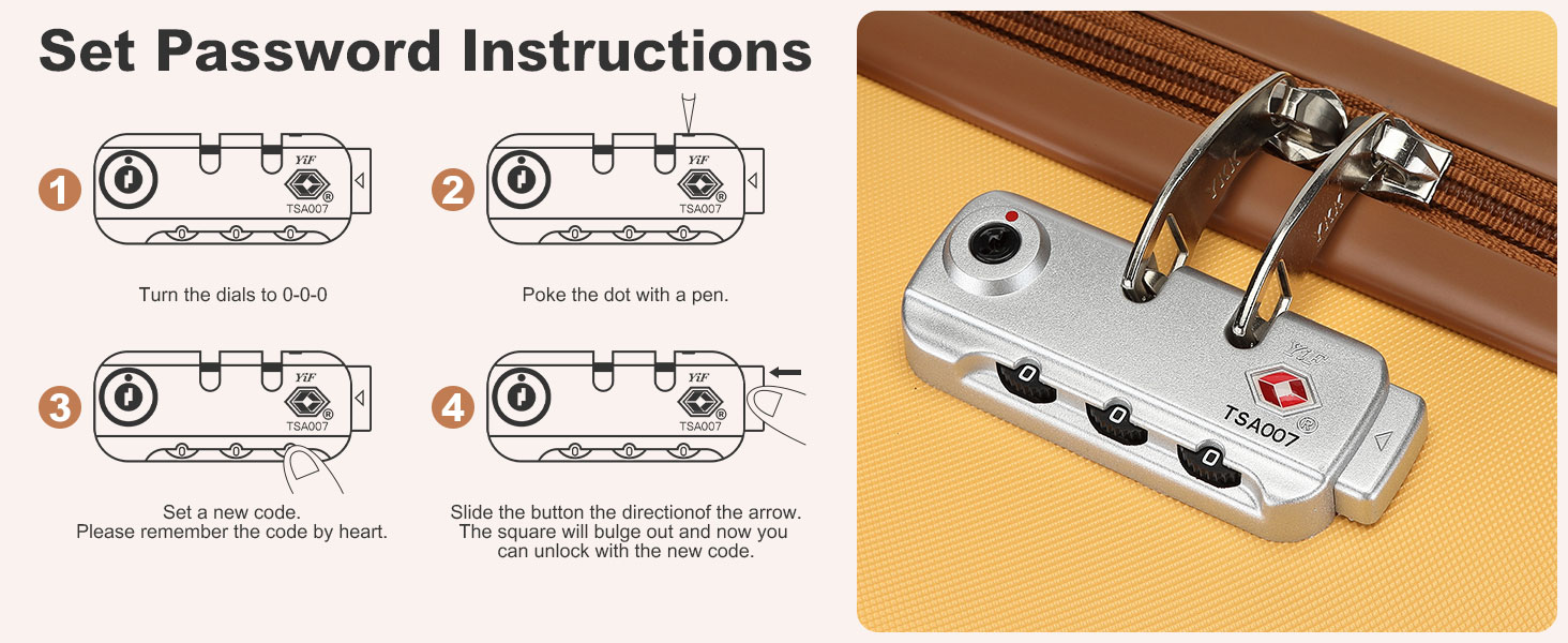 Чохол-валіза KONO з ABS-пластику, 65 x 42.5 x 25.5 см, з TSA-замком, білий, 24'M (жовтий, косметичка+20')