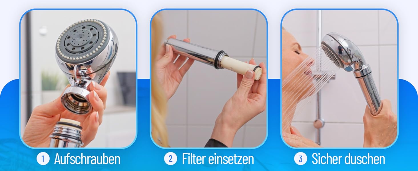 Фільтр для душу від легіонели Legionellenfilter Safety Chrome - сертифікований, миттєвий захист, висока якість