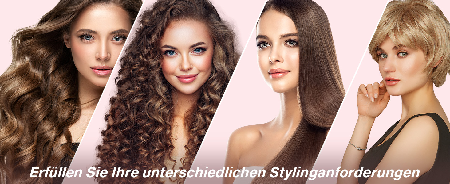 Фен з дифузором, 57dB, швидке сушіння, для подорожей та дому (рожевий)