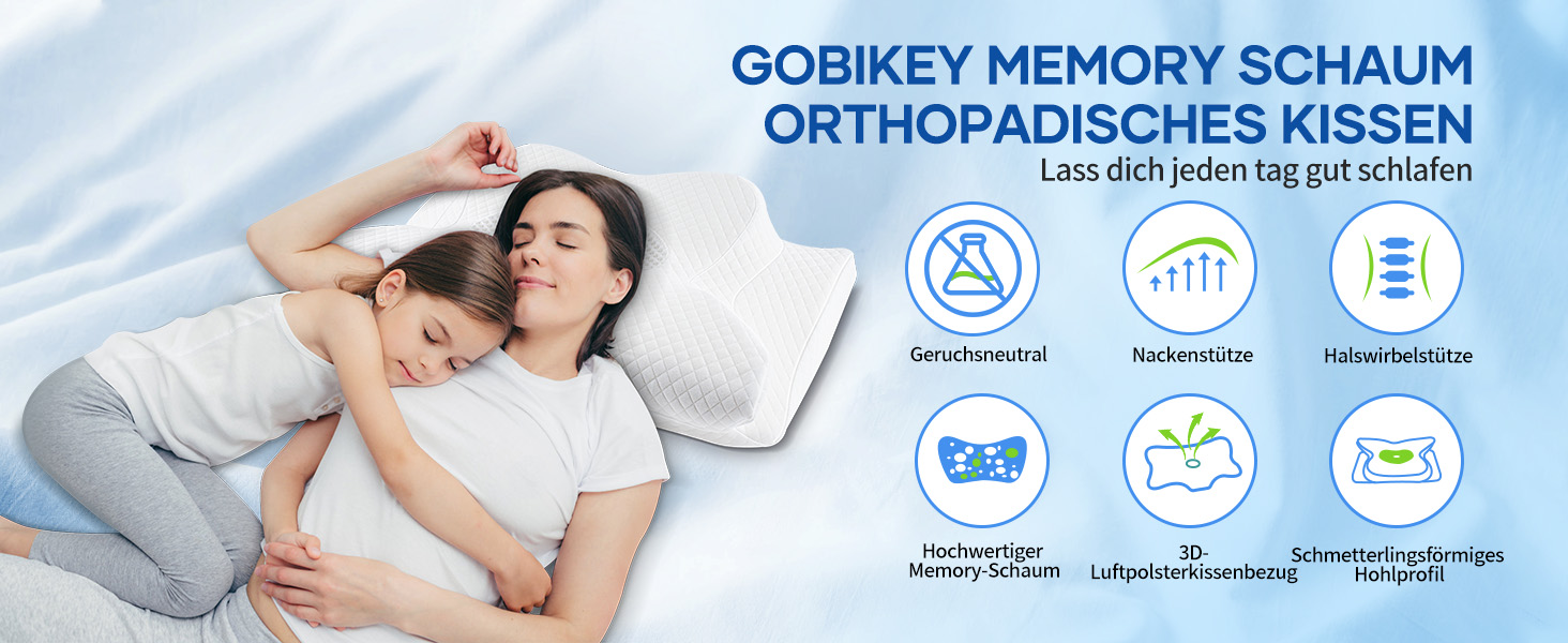 Ергономічна подушка для шиї та голови 2-в-1 з ефектом пам'яті (Memory Foam), ортопедична подушка для сну на боці, спині та животі, зі знімним чохлом, 62 x 39 x 11/13 см, чорна