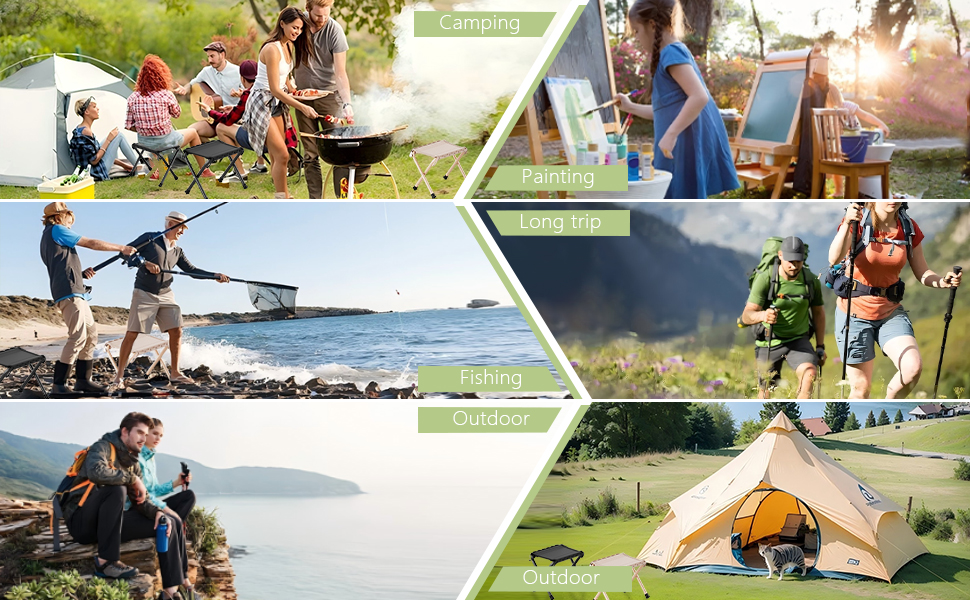 Складаний туристичний стільчик-табурет для кемпінгу (чорний)