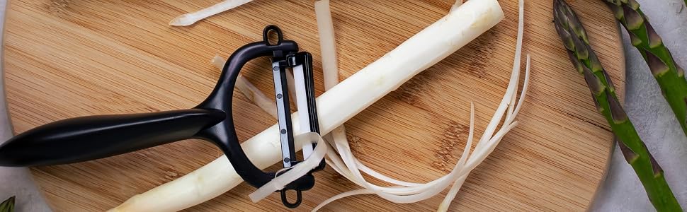 Овочечистка Kyocera червона, двостороння, 4 см - гострий ніж для фруктів та овочів, посудомийна машина