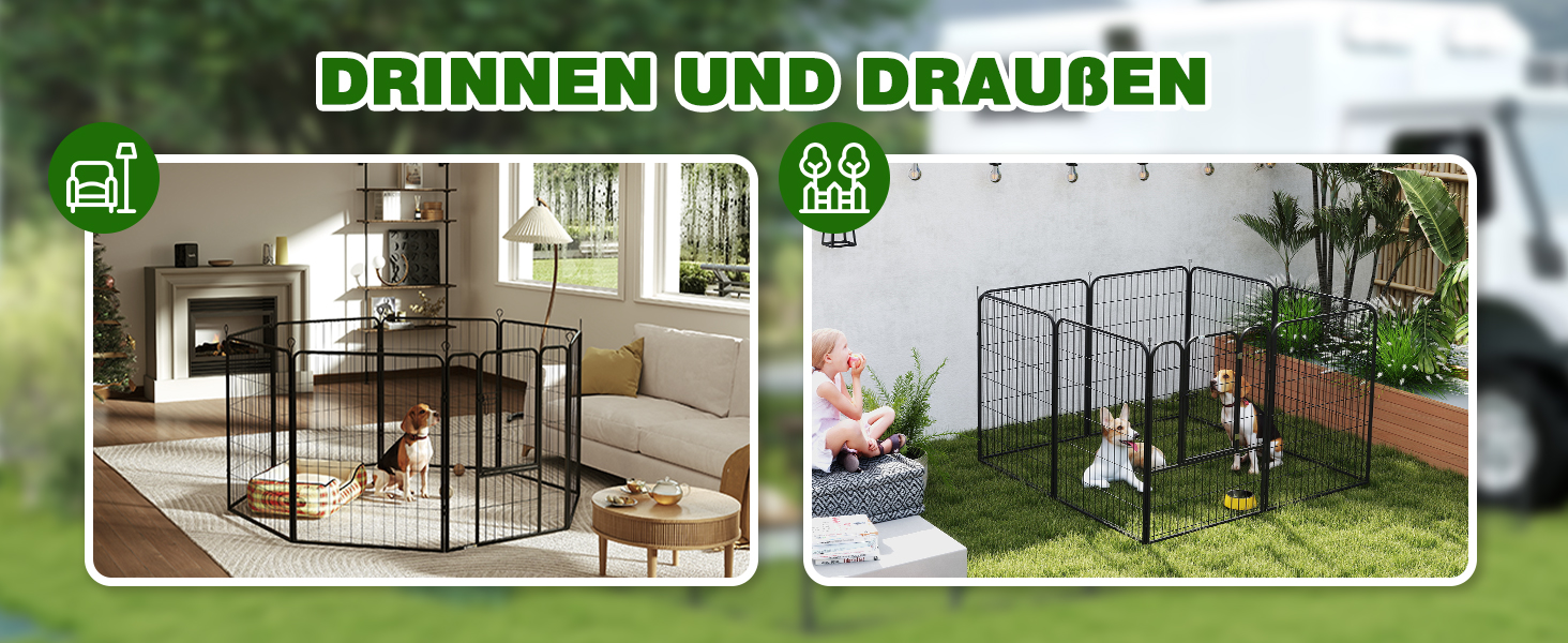 Клітка-манеж для цуценят PawHut 8-секційний, 80x100 см, для собак, котів, цуценят, для дому та вулиці