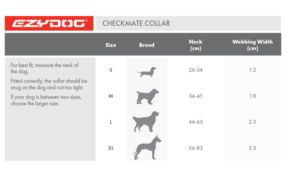 Нашийник для собак EzyDog Checkmate – нашийник-запобіжник буксирування, для дресирування, універсальний (S, червоний, 26-34 см)