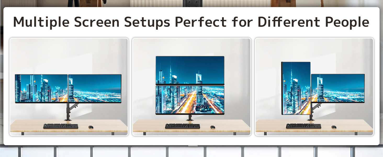 Тримач для монітора на 2 монітори, 17-40 дюймів, до 12 кг, вертикальне/паралельне кріплення, кріплення на клямці та гвинті, VESA 75/100 мм